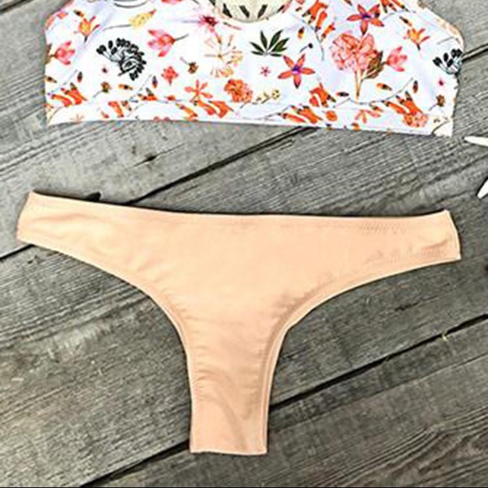 Peach cheeky bikini bottoms